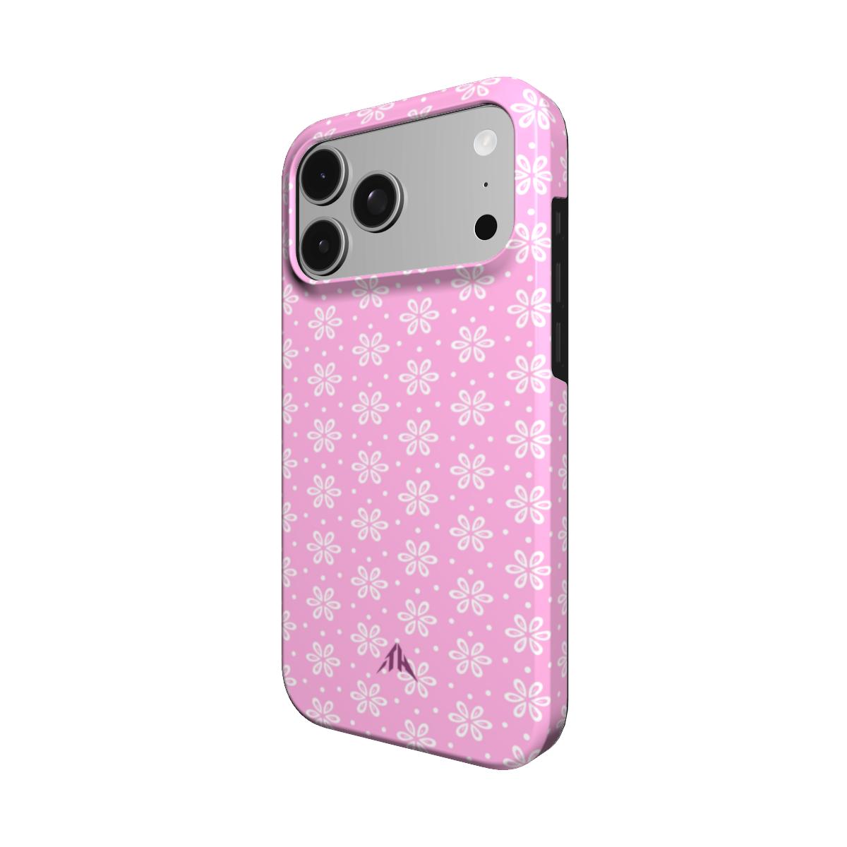 MagSafe Handyhülle „Blütenzauber Rosa“ mit feinem Blumenmuster in Rosa – Produktansicht 2