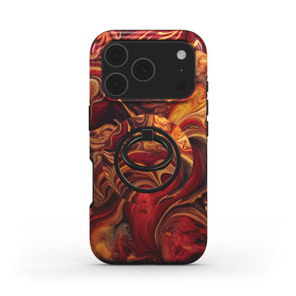 Crimson Flame Ringhalter auf passender Handyhülle im gleichen Design