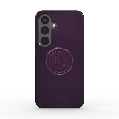 Scorpio Tough Case Handyhuelle in Dunkelviolett mit Skorpion Symbol – Rueckseite