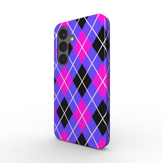 Tough Case im Argyle Design Pink Lila Schwarz, seitliche Ansicht