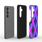 Stossfeste Handyhülle – „Argyle Muster, Pink, Lila & Schwarz“