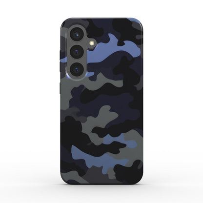 Camouflage Black Blue Stoßfeste Handyhülle Tough Case – Rückansicht