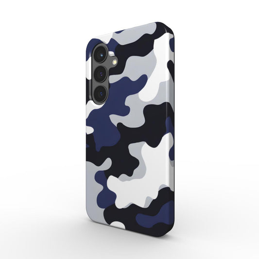 Stoßfeste Handyhülle Camouflage Blue Black – Seitenansicht