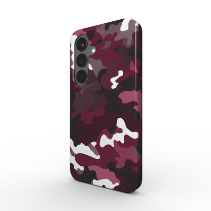 Camouflage Burgundy Stoßfeste Handyhülle in 3D Ansicht schräg