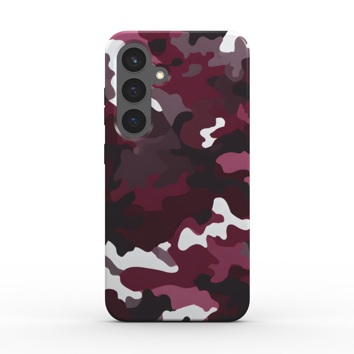 Camouflage Burgundy Stoßfeste Handyhülle Rückseite
