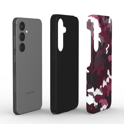 Camouflage Burgundy Stoßfeste Handyhülle mit Dual-Layer Aufbau