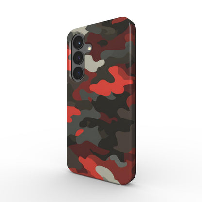 Camouflage Dark Red Stoßfeste Handyhülle – Seitenansicht