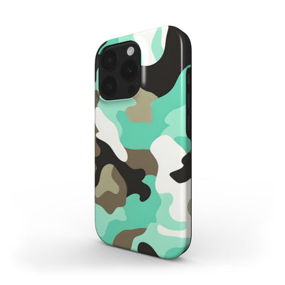 Camouflage Mint Teal MagSafe Tough Handyhülle Seitenansicht