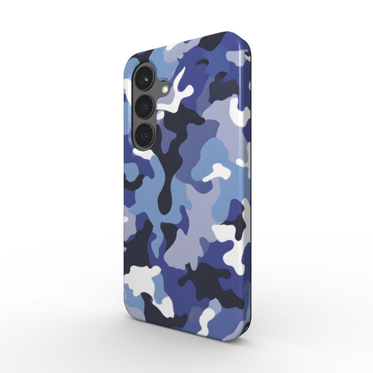 Stoßfeste Handyhülle Camouflage Navy Blue – Seitenansicht