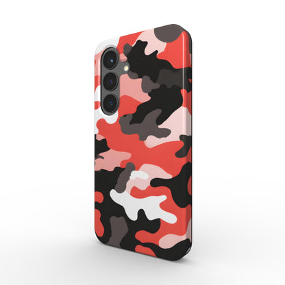Stoßfeste Handyhülle Camouflage Red Black – Seitenansicht