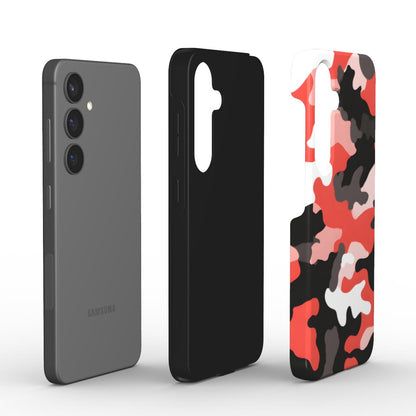 Camouflage Red Black Tough Case – Explosionsansicht mit Schichten