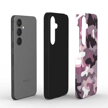 Camouflage Rose Pink Stoßfeste Handyhülle – Explosionsansicht mit Schichten