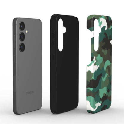 Camouflage Woodland Green Stoßfeste Handyhülle mit Dual-Layer Aufbau