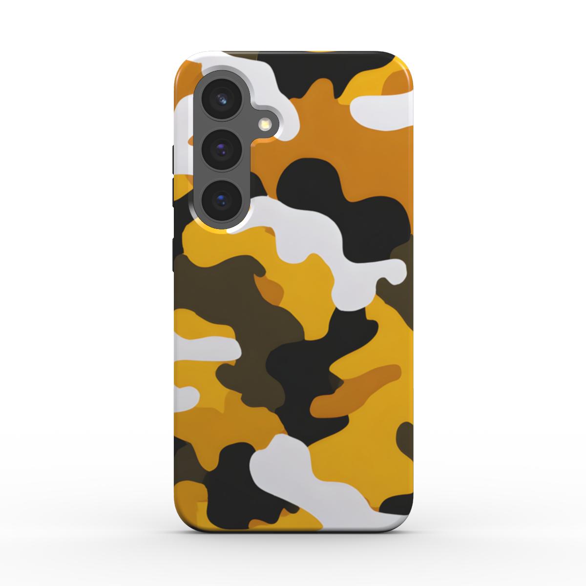 Stoßfeste Handyhülle Camouflage Yellow Black – Rückseite