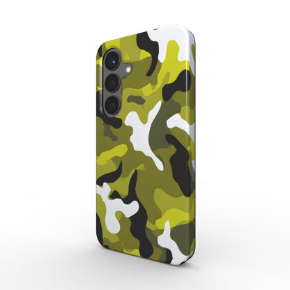 Camouflage Yellow Green Stoßfeste Handyhülle Seitenansicht