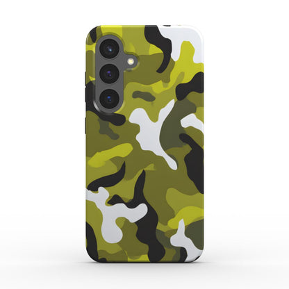 Camouflage Yellow Green Stoßfeste Handyhülle Rückseite