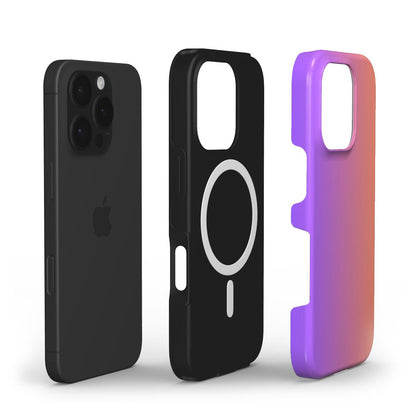 MagSafe Handyhülle – Dual-Layer PC+TPU mit Magnetring, Lila-Koralle, Explosionsansicht