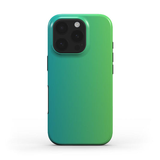 MagSafe Handyhuelle in gruen-blauem Gradient – Rueckansicht