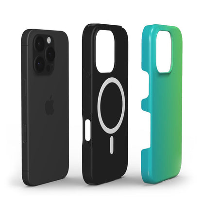 MagSafe Handyhuelle in Einzelteilen mit Magnetring und Dual-Layer-Design