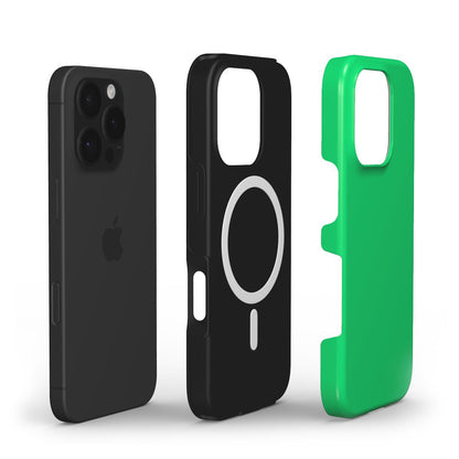 MagSafe Handyhuelle Gruen – Innenansicht mit Magnetring und Dual-Layer Aufbau