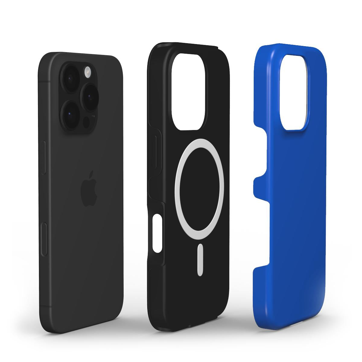 MagSafe Handyhuelle Kobaltblau – Innenansicht mit Magnetring und Dual-Layer Aufbau