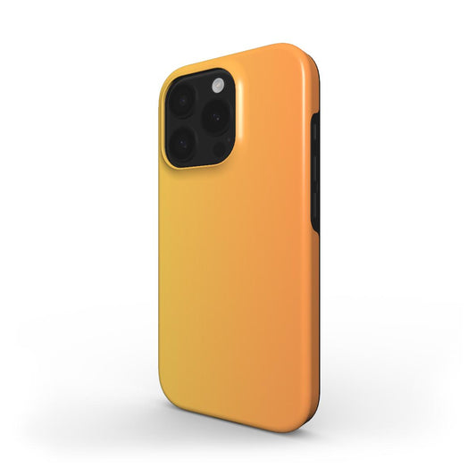MagSafe Handyhuelle Orange-Gelb – 3/4 Ansicht, stoßfestes Dual-Layer Design