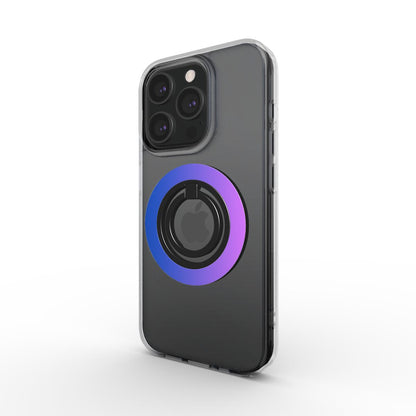 Magnetischer Ringhalter Kobaltblau Magenta auf MagSafe Hülle – Seitenansicht