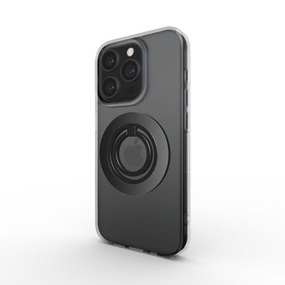 Ringhalter Schwarz Grau auf Smartphone – Schraegansicht