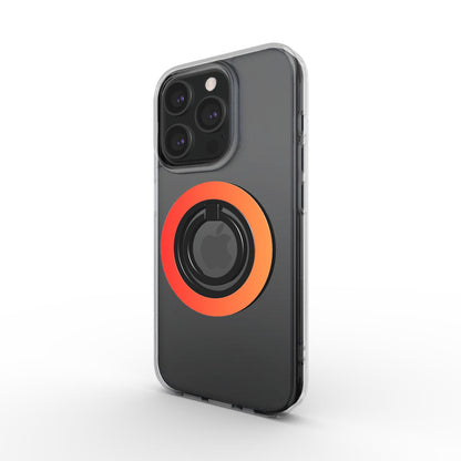 Magnetischer Ringhalter Rot Orange auf MagSafe Hülle – Seitenansicht