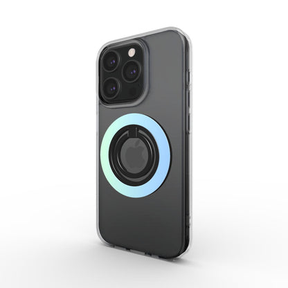 Magnetischer Ringhalter Türkisblau Hellblau auf MagSafe Hülle – Seitenansicht