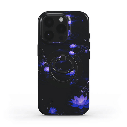 Handyhülle mit vollständig integriertem Lotus-Design und Ringhalter auf der Rückseite