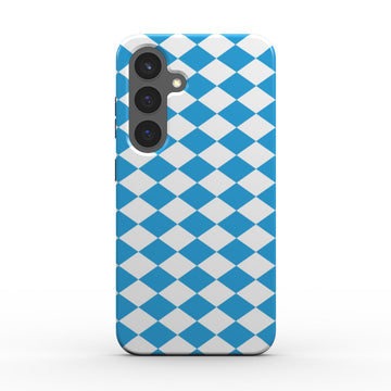 Tough Case Rueckseite mit blau-weissem Karo-Muster, raised bezel