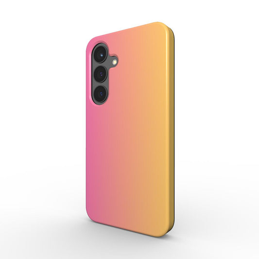  Stoßfeste Handyhülle Farbverlauf Pink-Gelb – Rückseite, 3D-Ansicht