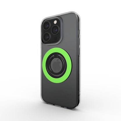 Magnetischer Ringhalter Grasgruen – schräg links am Phone