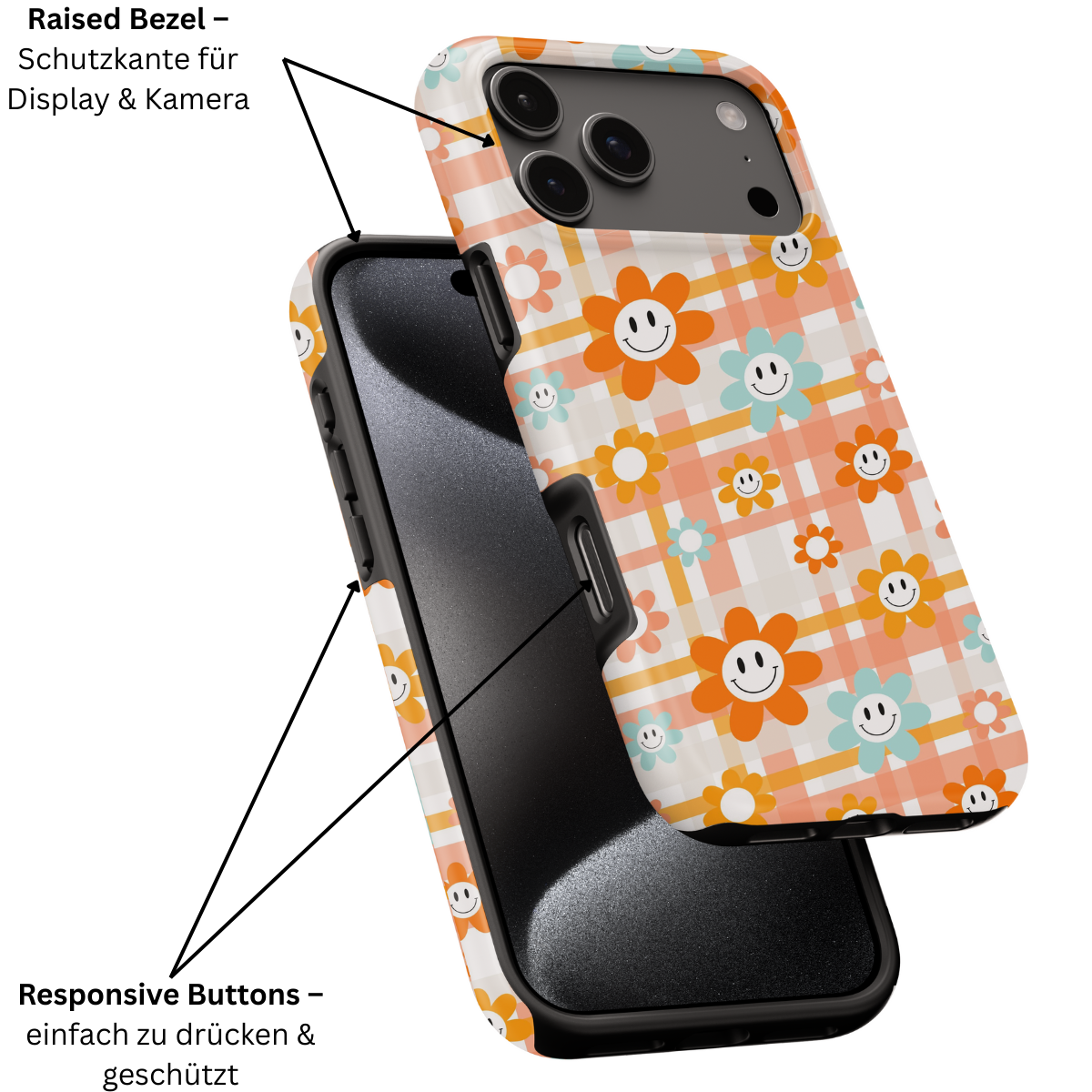 Handyhülle mit Raised Bezel und responsive Buttons – Schutzkante für Display & Kamera